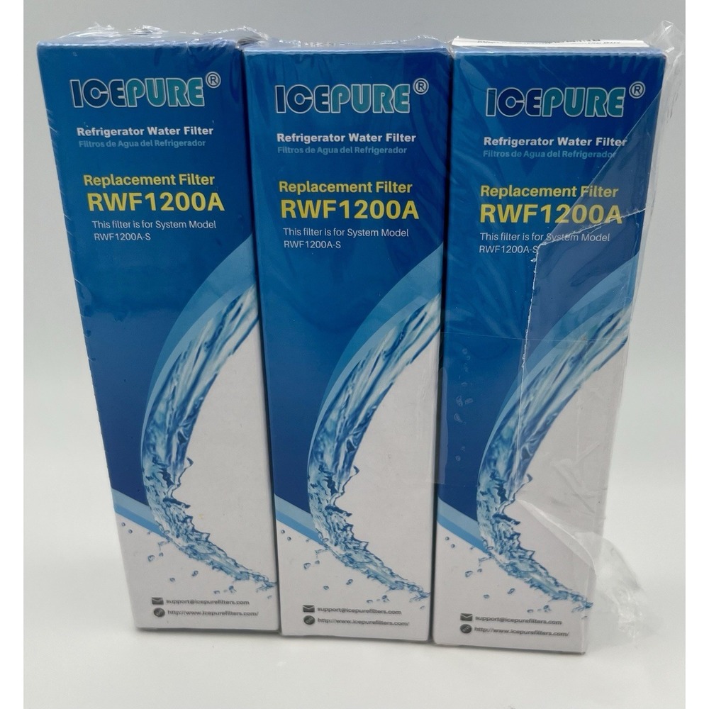 3 Pack Icepure RWF1200A Refrigerator Water Filters For LG & Kenmore -New